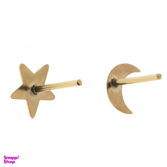 گوشواره طلا 18 عیار زنانه وی وی گلد گالری مدل ماه و ستاره کد vg2620