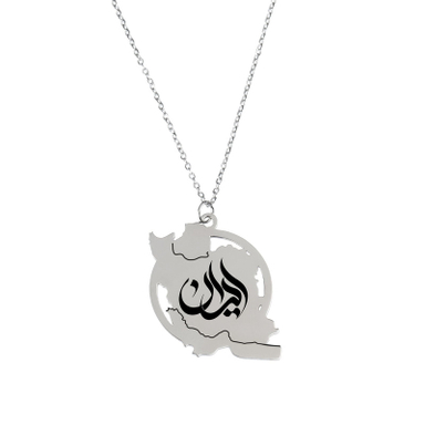 گردنبند زنانه گيلواره زراوشان مدل ایران طرح تایپوگرافی ایران کد T03