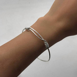 بنگل نقره زنانه مدل 038