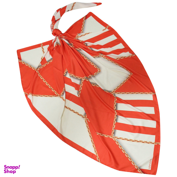 روسری زنانه آنالیا مدل ابریشم دست دوز طرح زنجیری کلاسیک کد ana-2821