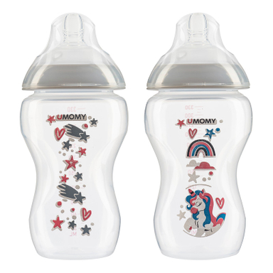 شیشه شیر یومامی مدل Anti Colic گنجایش 330 میلی لیتر بسته 2 عددی