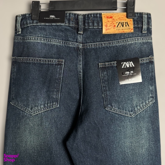 شلوار بگ مردانه طرح زارا کد 3630 رنگ آبی تیره