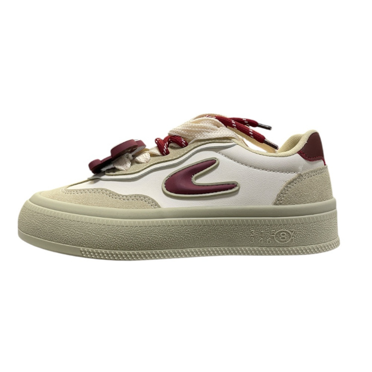 ونس زنانه مدل قورباغه ای کد 1002 رنگ کرم زرشکی