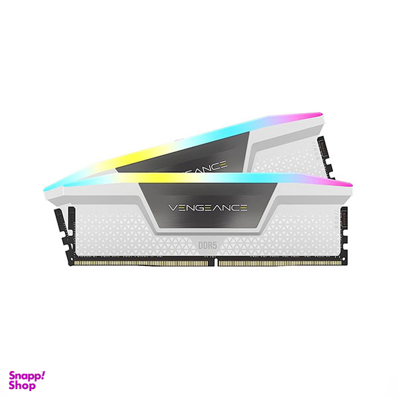 رم دکستاپ کورسیر مدلVengeance RGB DDR5 32GB Dual 5200MHz ظرفیت ۳۲ گیگابایت رنگ سفید