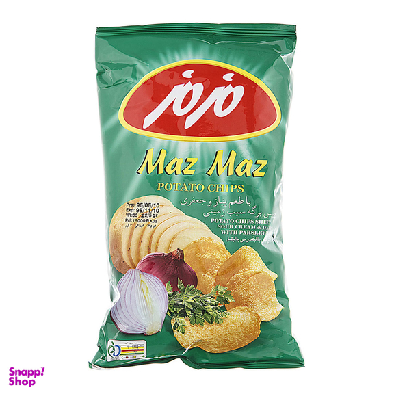 چیپس پیاز و جعفری مزمز وزن ۶۰ گرم