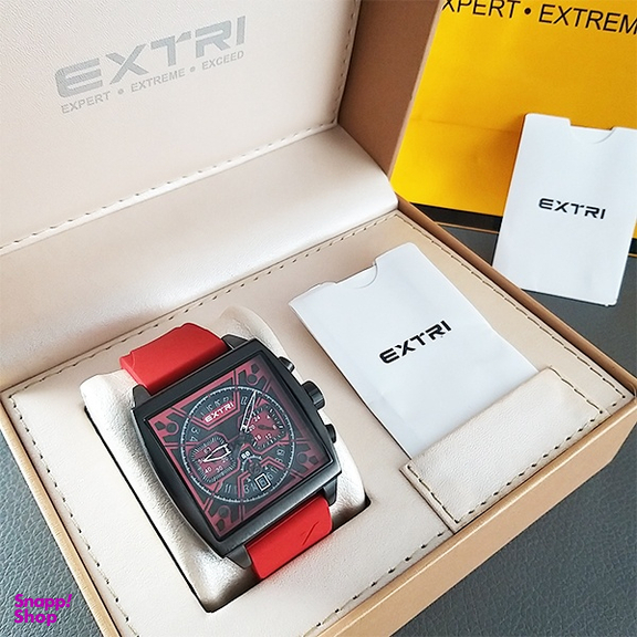 ساعت عقربه ای مردانه اکستری کد X6076-C مشکی قرمز