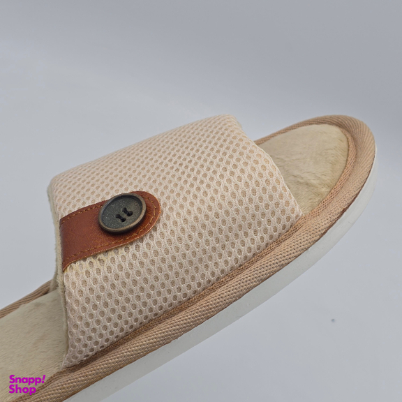 دمپایی روفرشی مردانه نیکتا کد 67889 رنگ کرم