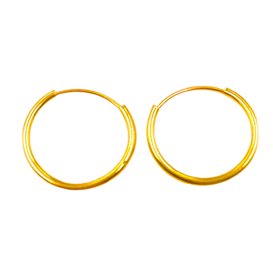 گوشواره طلا ۱۸ عیار زنانه نوا مدل حلقه‌ای ساده کد 36225