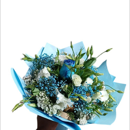 دسته گل طبیعی کد 0506 رنگ آبی