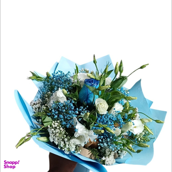 دسته گل طبیعی کد 0506 رنگ آبی