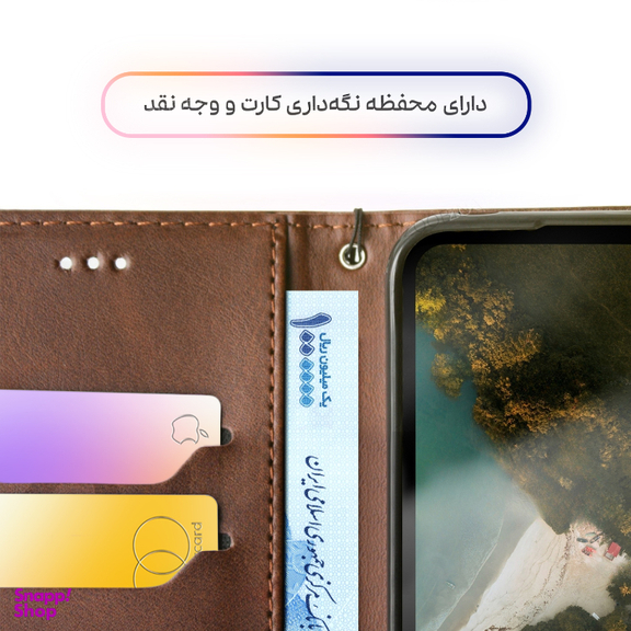 کیف کلاسوری گوشی موبایل زوبینا مدل LUX مناسب برای سامسونگ Galaxy A24 به همراه آویز