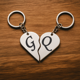 جاکلیدی گیلواره زراوشان مدل قلب دو تکه حرف G Q