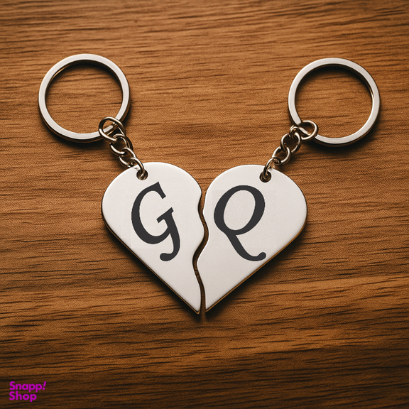 جاکلیدی گیلواره زراوشان مدل قلب دو تکه حرف G Q