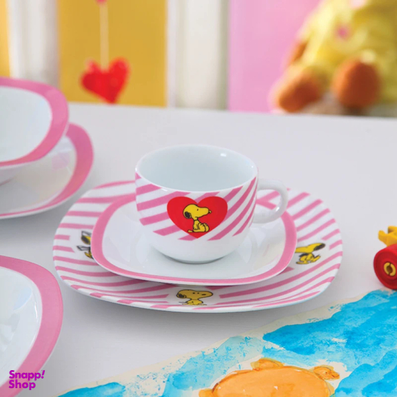 سرویس غذا خوری 5 پارچه کودک چینی زرین ایران سری کواترو مدل اسنوپی درجه عالی