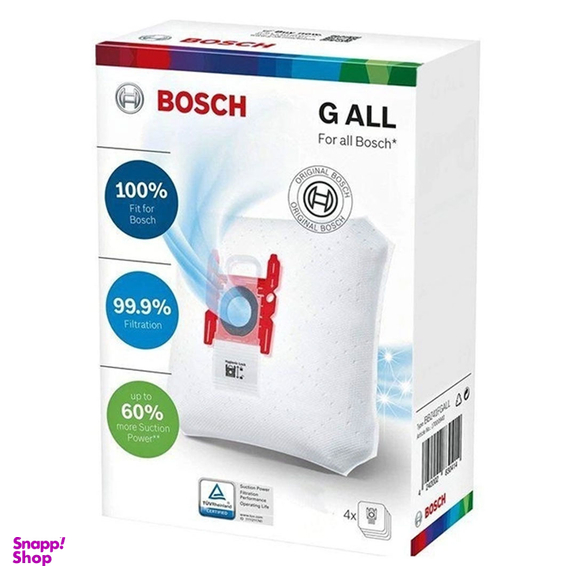 کیسه جاروبرقی بوش مدل GALL مناسب برای جاروبرقی های تایپ G,GXLL,GALL بسته 4 عددی