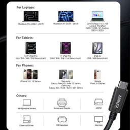 کابل Type-C انکر مدل Prime Thunderbolt 4 Cable 240W 40Gbps کد A84N0011 طول 1 متر