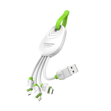 کابل تبدیل USB به Type-C/Lightning/MicroUSB کینگ استار مدل K305 طول 1 متر