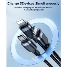 کابل تبدیل USB به Lightning/Type-C/MicroUSB لیتو مدل LD-49 طول 1 متر