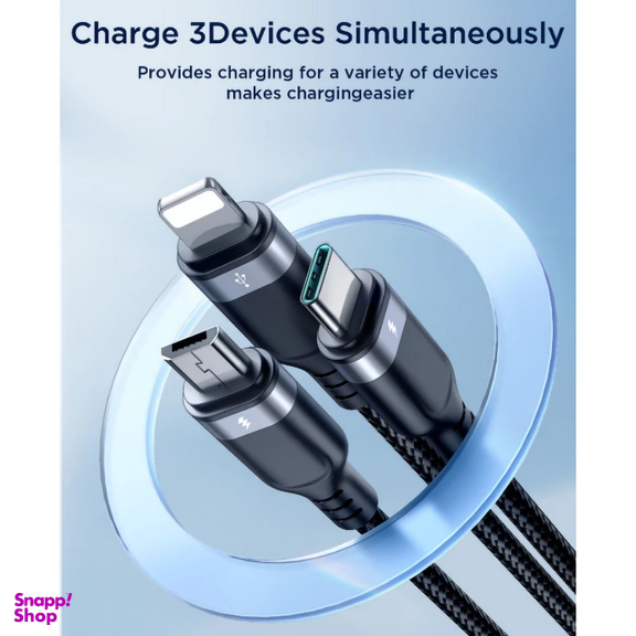 کابل تبدیل USB به Lightning/Type-C/MicroUSB لیتو مدل LD-49 طول 1 متر