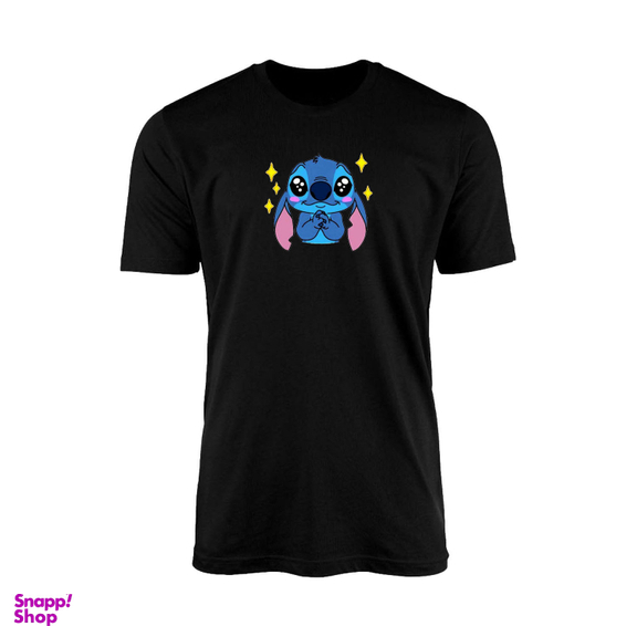 تیشرت آستین کوتاه زنانه کد TZ3 طرح استیچ کارتونی رنگ مشکی