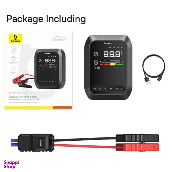 جامپ استارتر خودرو باسئوس مدل Super Energy 4-in-1 Car Jump Starter 1200A