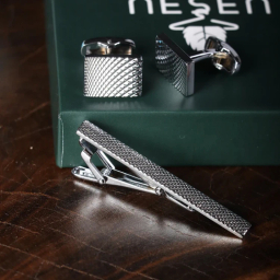 ست دکمه سردست و گیره کراوات مردانه نسن مدل N12