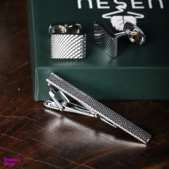 ست دکمه سردست و گیره کراوات مردانه نسن مدل N12