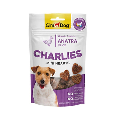 تشویقی سگ جیم داگ مدل Charlies Mini Hearts طعم اردک وزن 70 گرم