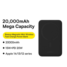 پاوربانک مغناطیسی 20 وات بیسوس مدل PPCXM20 ظرفیت 20000 میلی آمپر ساعت