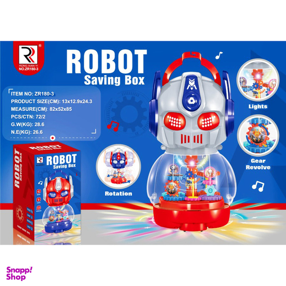 اسباب بازی ناب سل مدل چرخ دنده ای قلک طرح رباتی موزیکال