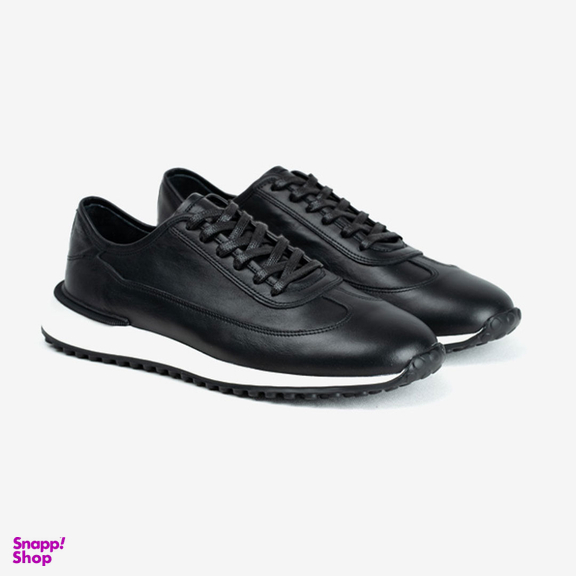 کفش روزمره مردانه چرم مشهد مدل j6328 رنگ مشکی