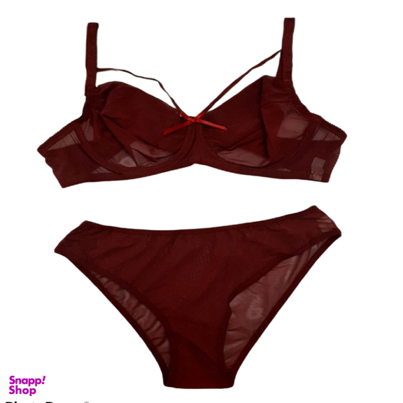 لباس زیر زنانه ست شورت و سوتین تیریتی مدل توری