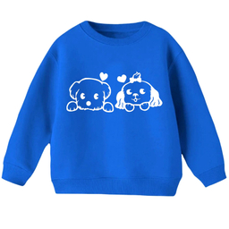 سویشرت دخترانه مدل سگ رنگ آبی