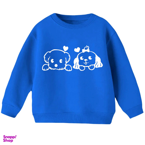 سویشرت دخترانه مدل سگ رنگ آبی