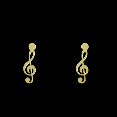 گوشواره میخی طلا 18 عیار زنانه وی وی گلد گالری مدل نت موسیقی 2563