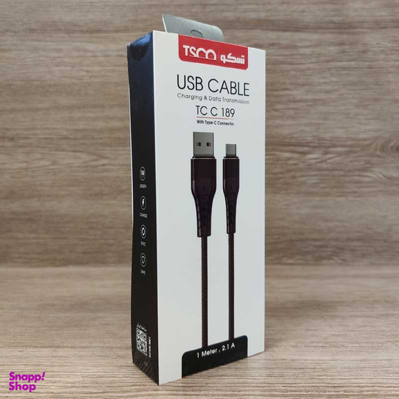 کابل تبدیل USB به USB-C تسکو مدل TCC 189 طول 1 متر