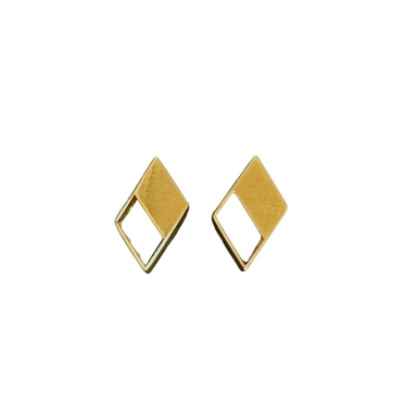 گوشواره طلا عیار 750 زنانه طرح مینیمال مدل لوزی کد 7