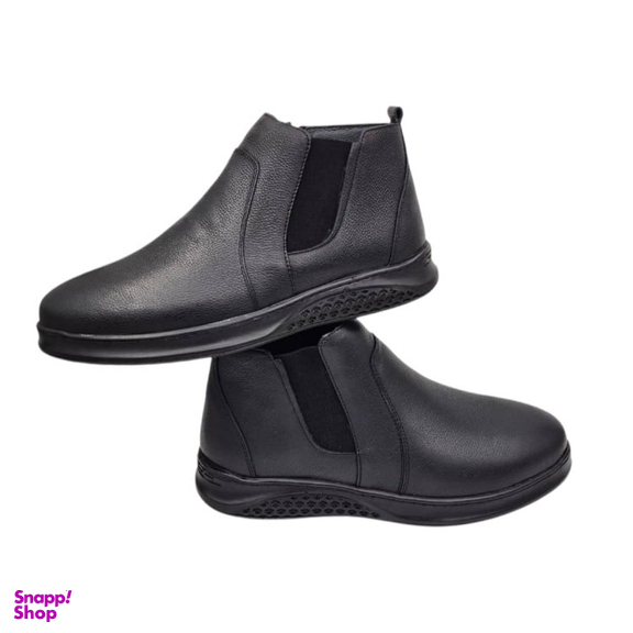 نیم بوت مردانه چرم ریباری مدل Z21 رنگ مشکی