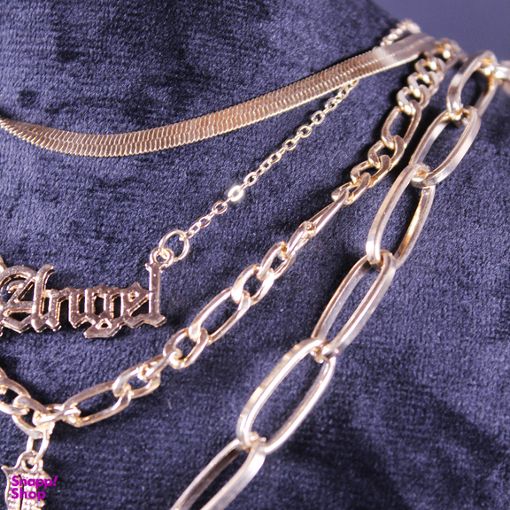 گردنبند زنانه مدل آریا چند رج طرح خورشید و ماه کد 01