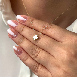 گردنبند طلا 18 عیار زنانه دیانا مدل ونکلیف سفید