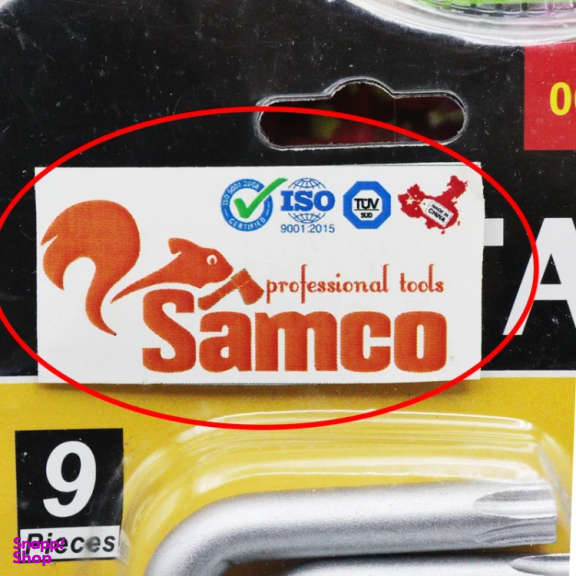 آچار آلن ستاره ای سامکو مدل YP-XTI-00627 مجموعه 9 عددی