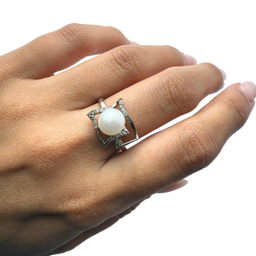 انگشتر نقره زنانه مدل مروارید کد 5699720