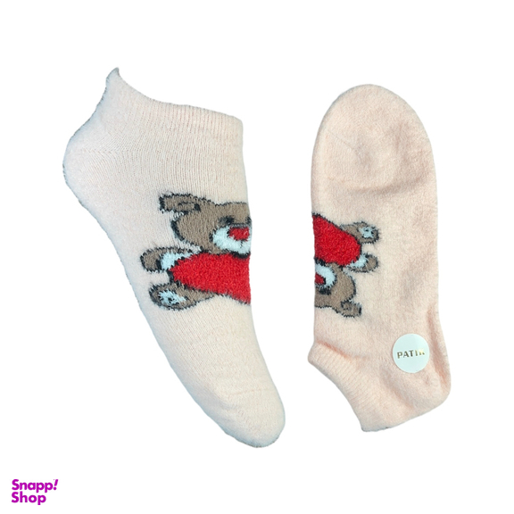 جوراب زنانه مچی پشمی طرح خرس کد 24241