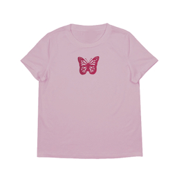تیشرت زنانه طرح پروانه رنگ صورتی