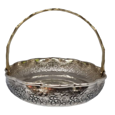 سبد شکلات خوری مسی قلمزنی نانو کروم مدل TP-1068-0008