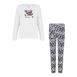 ست بلوز و شلوار راحتی زنانه کد 1046 رنگ سفید