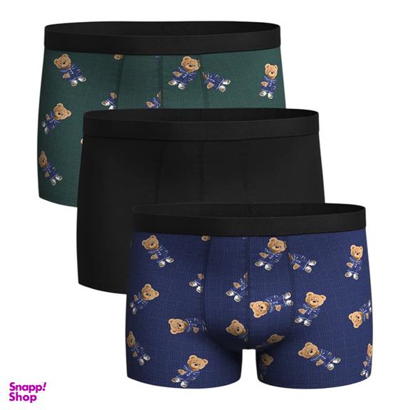 شورت پادار مردانه ال سی وایکیکی مدل تدی آنتی باکتری بسته 3 عددی