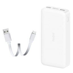 پاوربانک شیائومی مدل Redmi PB200LZM ظرفیت 20000 میلی آمپرساعت به همراه کابل تبدیل microUSB
