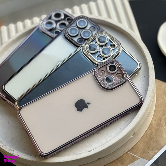 قاب گوشی موبایل مدل دور نگین شفاف کد M157 مناسب اپل iPhone 13 Pro