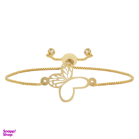 دستبند طلا 18 عیار زنانه شمیم گلد گالری مدل مینیمال پروانه کد S21-40